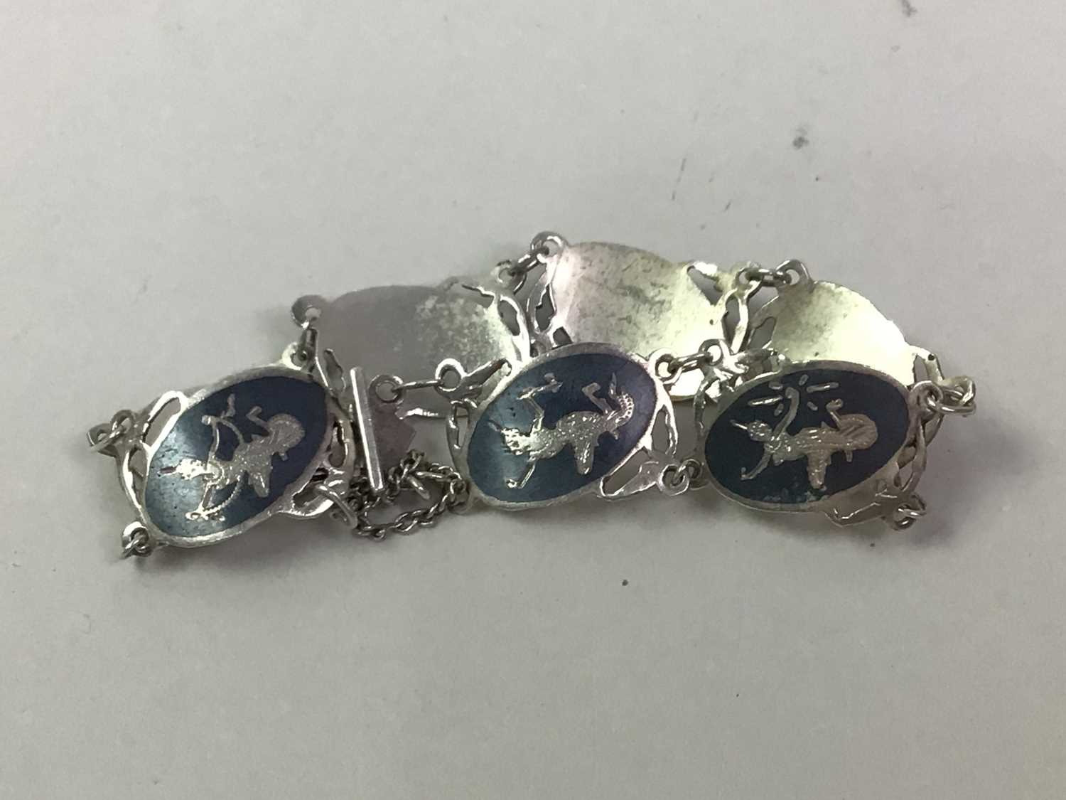 MEXICAN SILVER AND ENAMEL BRACELET, AND OTHERS - Image 3 of 3