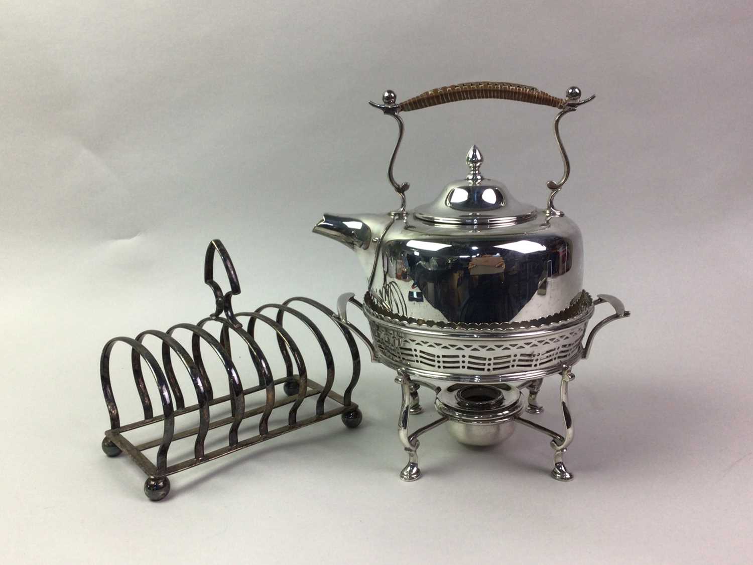 TWO SILVER PLATED SPIRIT KETTLES, - Image 2 of 2