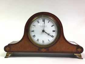 J.D. CRICHTON OF EDINBURGH, WALNUT AND BURR MANTEL CLOCK,