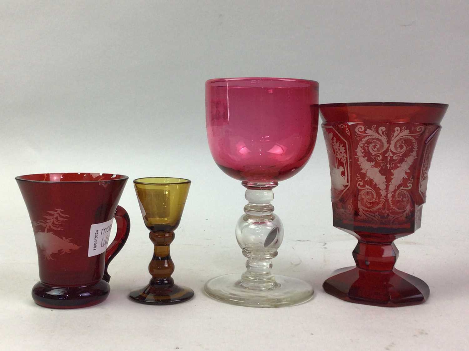 GROUP OF FOUR GLASSES, - Image 2 of 2