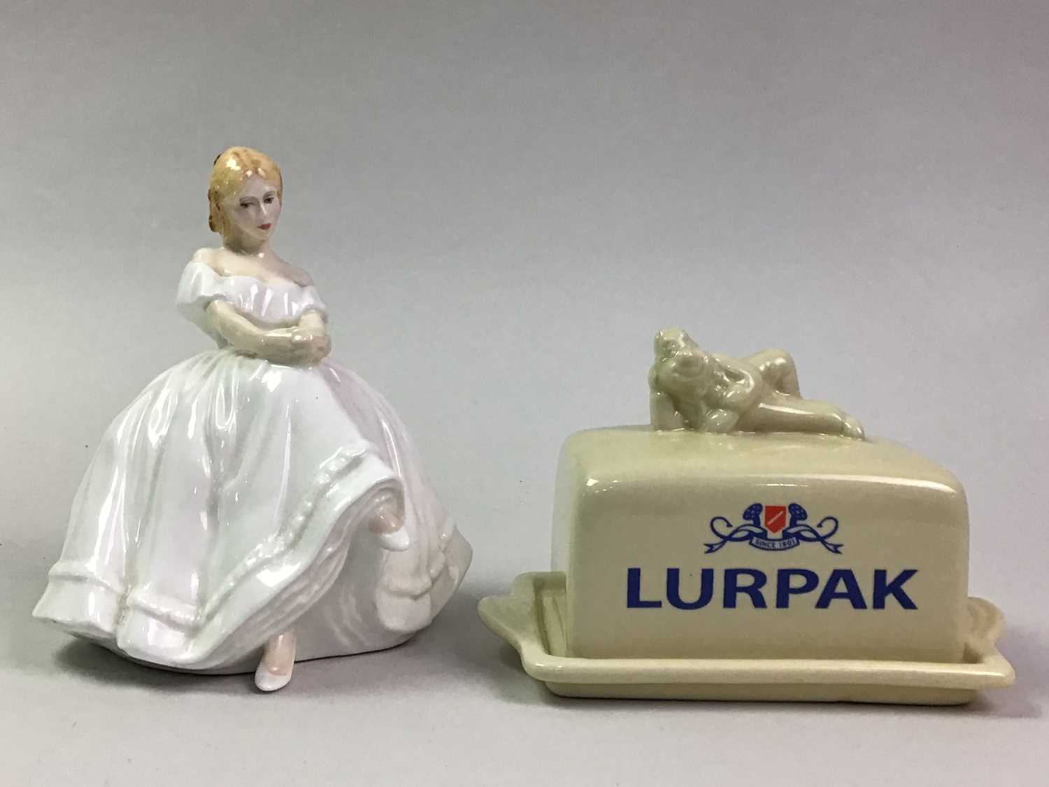 LURPAK BUTTER TOAST RACK AND BUTTER DISH, AND A ROYAL DOULTON FIGURE - Image 2 of 2