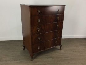 WALNUT CHEST OF DRAWERS,