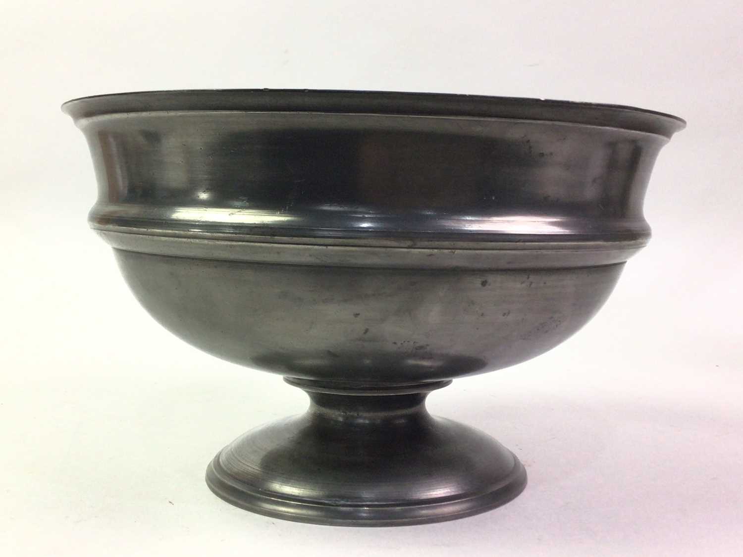 VICTORIAN PEWTER CIRCULAR BOWL, AND OTHER ITEMS