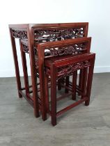 CHINESE HARDWOOD NEST OF FOUR TABLES,