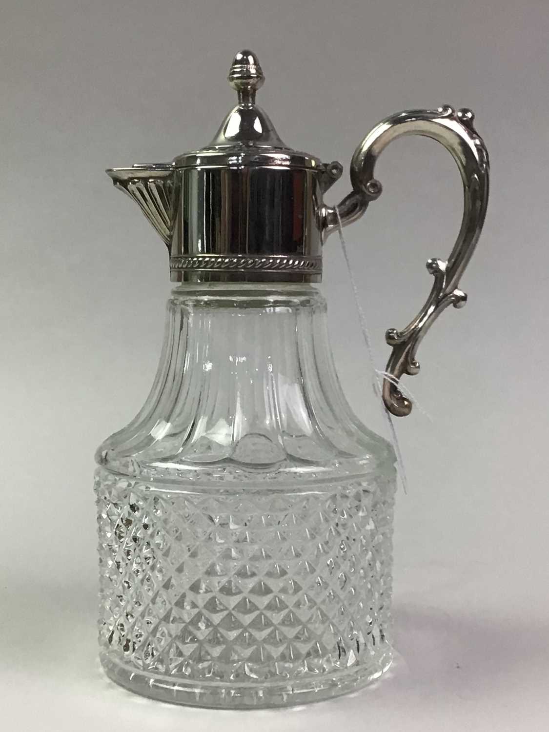 TWO CRYSTAL GLASS CLARET JUGS, - Image 2 of 2