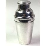 SILVER PLATED COCKTAIL SHAKER, 20TH CENTURY