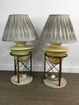 SET OF THREE ART DECO STYLE LAMPS, LATE 20TH CENTURY