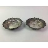 PAIR OF SILVER BON BON DISHES, AND OTHER SILVER ITEMS