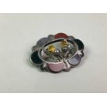 SCOTTISH SILVER AND HARDSTONE BROOCH,