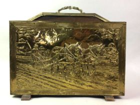 BRASS MAGAZINE RACK, AND A COPPER COAL BUCKET