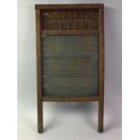 VINTAGE WASHBOARD, ALONG WITH CERAMICS, GLASS AND SILVER PLATE