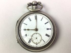 SILVER CASED OPEN FACED POCKET WATCH,