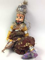 PAIR OF TRADITIONAL INDIAN PUPPETS, AND OTHER INDIAN TOYS