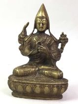 THREE BRONZE BUDDHA FIGURES,