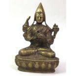 THREE BRONZE BUDDHA FIGURES,