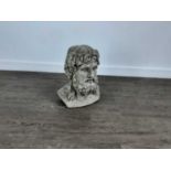 CONTEMPORARY COMPOSITE STONE BUST OF ZEUS,