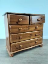 PINE CHEST OF DRAWERS, AND A PINE SQUARE PLANTER