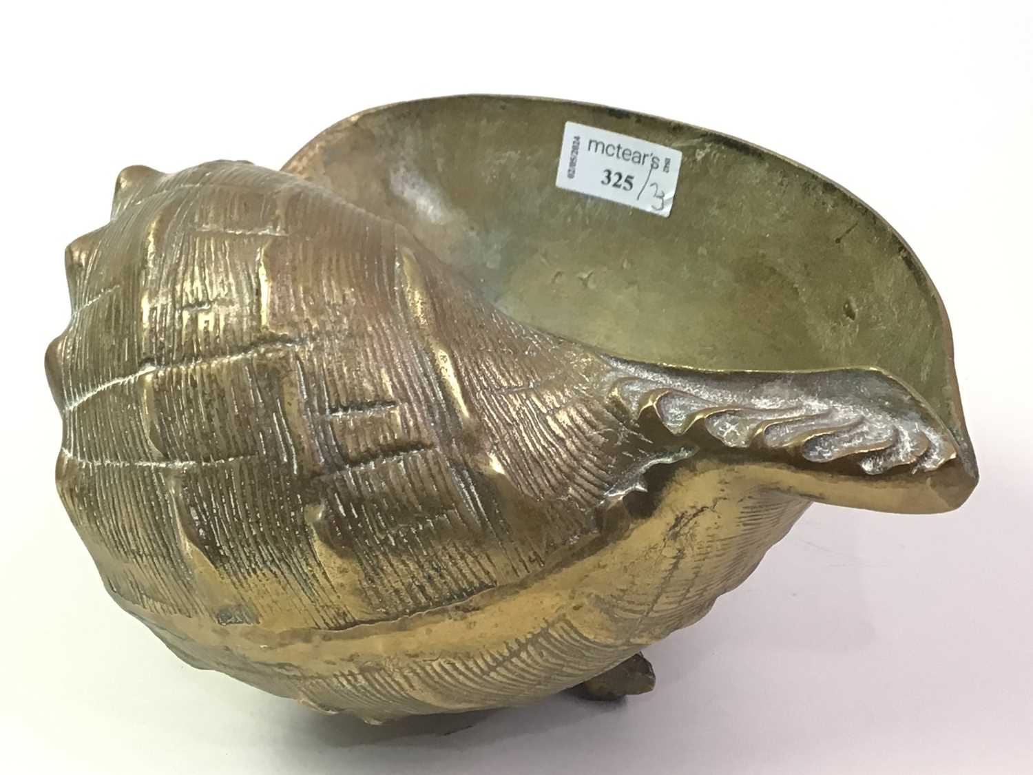 BRONZE CONCH SHELL, AND OTHER ITEMS