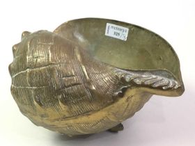 BRONZE CONCH SHELL, AND OTHER ITEMS