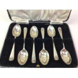 SET OF SIX GEORGE V SILVER TEA SPOONS, JOSEPH WILLIAMS & CO (DAVID LANDSBOROUGH FULLERTON), LONDON 1