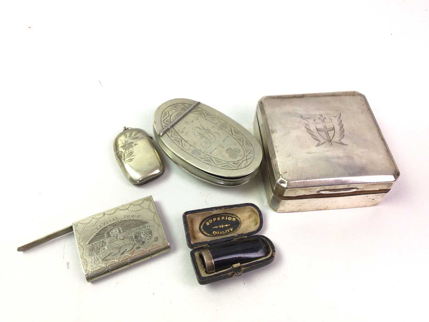 GEORGE VI SILVER BOX, AND OTHER SILVER AND WHITE METAL ITEMS - Bild 2 aus 2