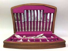 CANTEEN OF SILVER PLATED CUTLERY,