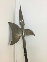 HALBARD AXE, ALONG WITH TWO AXES AND TWO SPEARS
