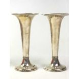 PAIR OF SILVER SOLIFLEUR VASES, ALONG WITH FURTHER SILVER AND PLATE