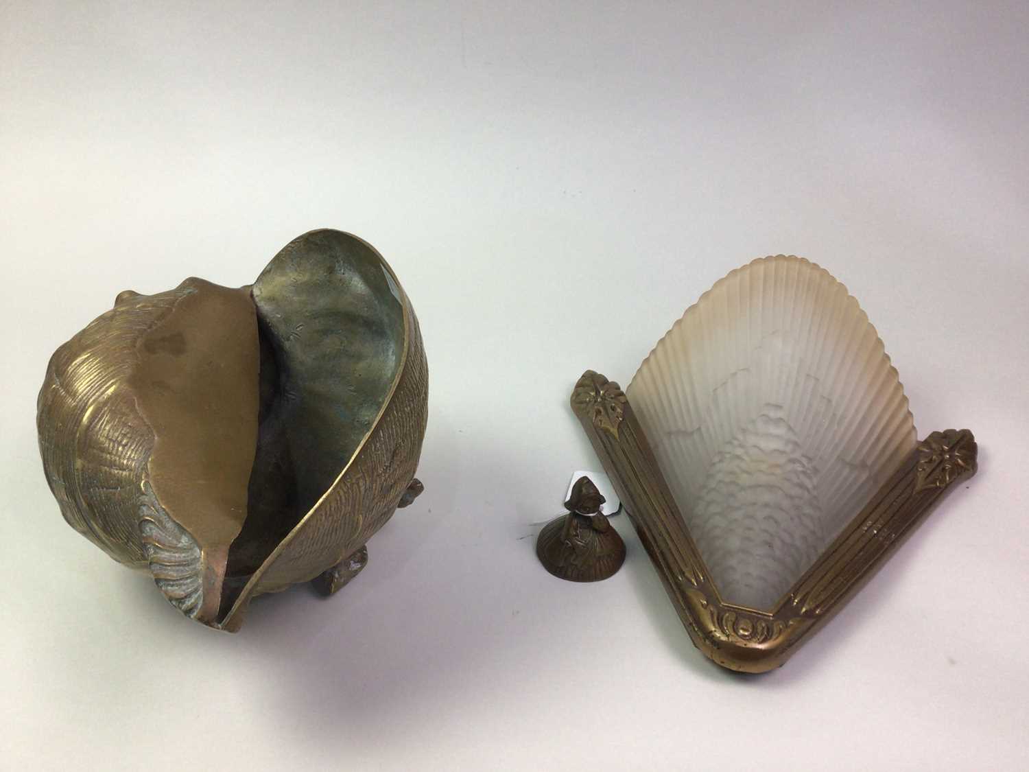 BRONZE CONCH SHELL, AND OTHER ITEMS - Image 2 of 2