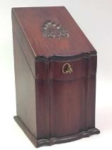 REPRODUCTION MAHOGANY KNIFE BOX, AND OTHER ITEMS
