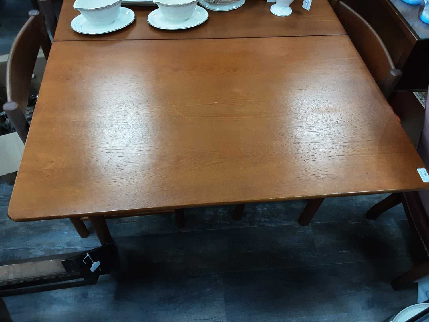 MID CENTURY TEAK DINING TABLE, - Image 2 of 5