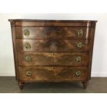 MAHOGANY BOW FRONTED CHEST, EARLY 19TH CENTURY