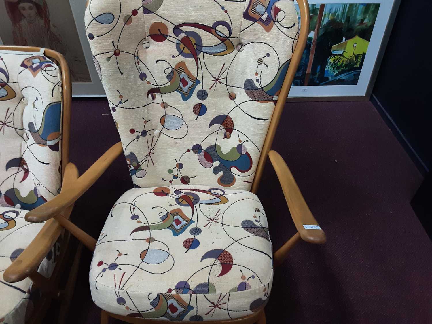 PAIR OF ERCOL GOLDSMITHS ELBOW CHAIRS, - Image 4 of 5