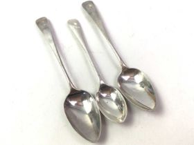 SET OF EDWARDIAN SILVER SPOONS, VARIOUS DATES