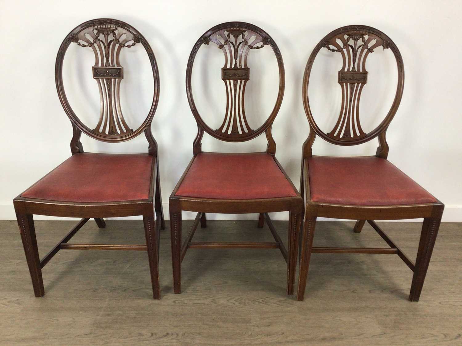 SET OF EIGHT EDWARDIAN MAHOGANY DINING CHAIRS, - Image 3 of 3