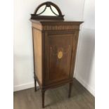 EDWARDIAN MAHOGANY MUSIC CABINET,