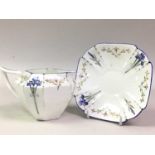 SHELLEY PART TEA SERVICE, BLUE IRIS