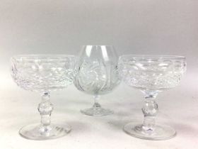 SET OF SIX WATERFORD CRYSTAL CHAMPAGNE COUPES, AND OTHER CRYSTAL