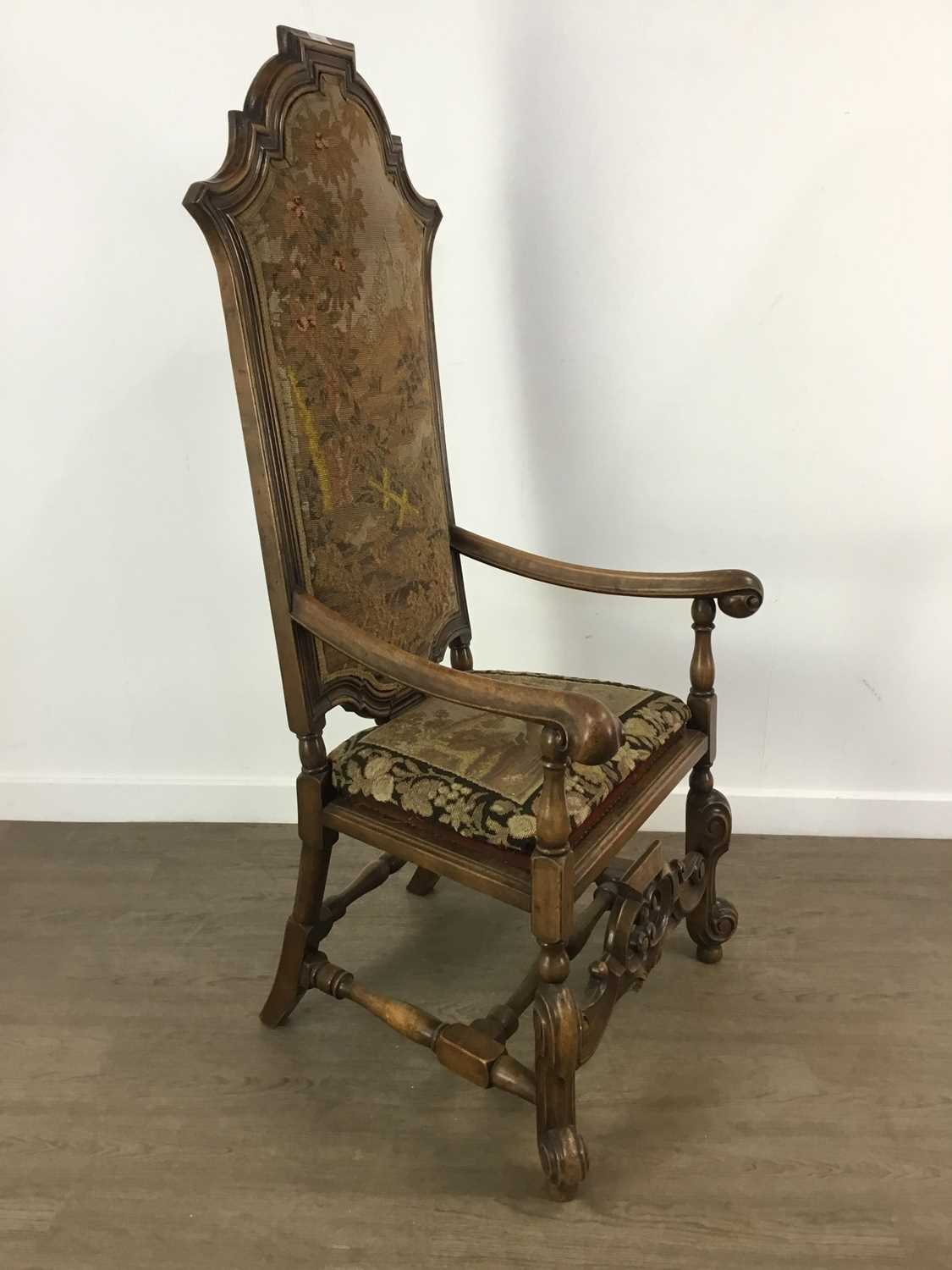 WALNUT THRONE CHAIR, 20TH CENTURY