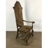 WALNUT THRONE CHAIR, 20TH CENTURY