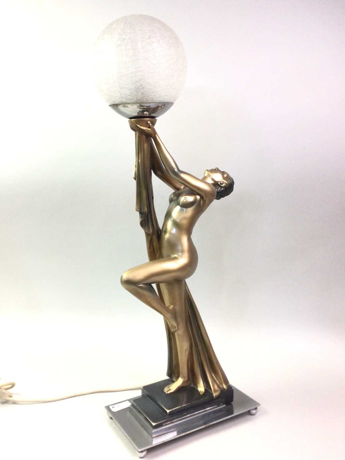ART DECO STYLE FIGURAL LAMP, - Image 2 of 8