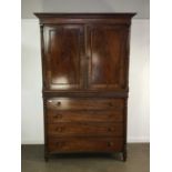 REGENCY MAHOGANY LINEN PRESS, BY GORDON & WATSON, AYR