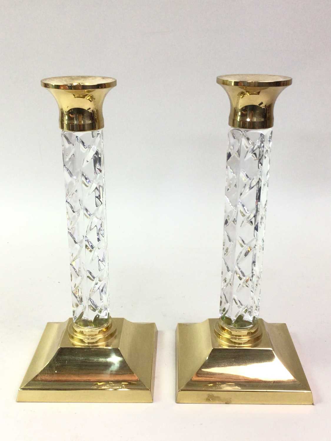 PAIR OF WATERFORD CRYSTAL CANDLESTICKS,