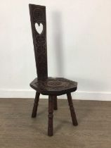 STAINED WOOD SPINNING CHAIR, EARLY 20TH CENTURY
