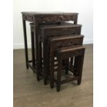 NEST OF FOUR CHINESE OCCASIONAL TABLES,