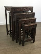 NEST OF FOUR CHINESE OCCASIONAL TABLES,