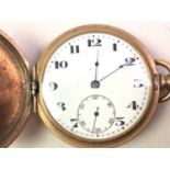 GOLD PLATED HUNTER POCKET WATCH, LATE 19TH/EARLY 20TH CENTURY