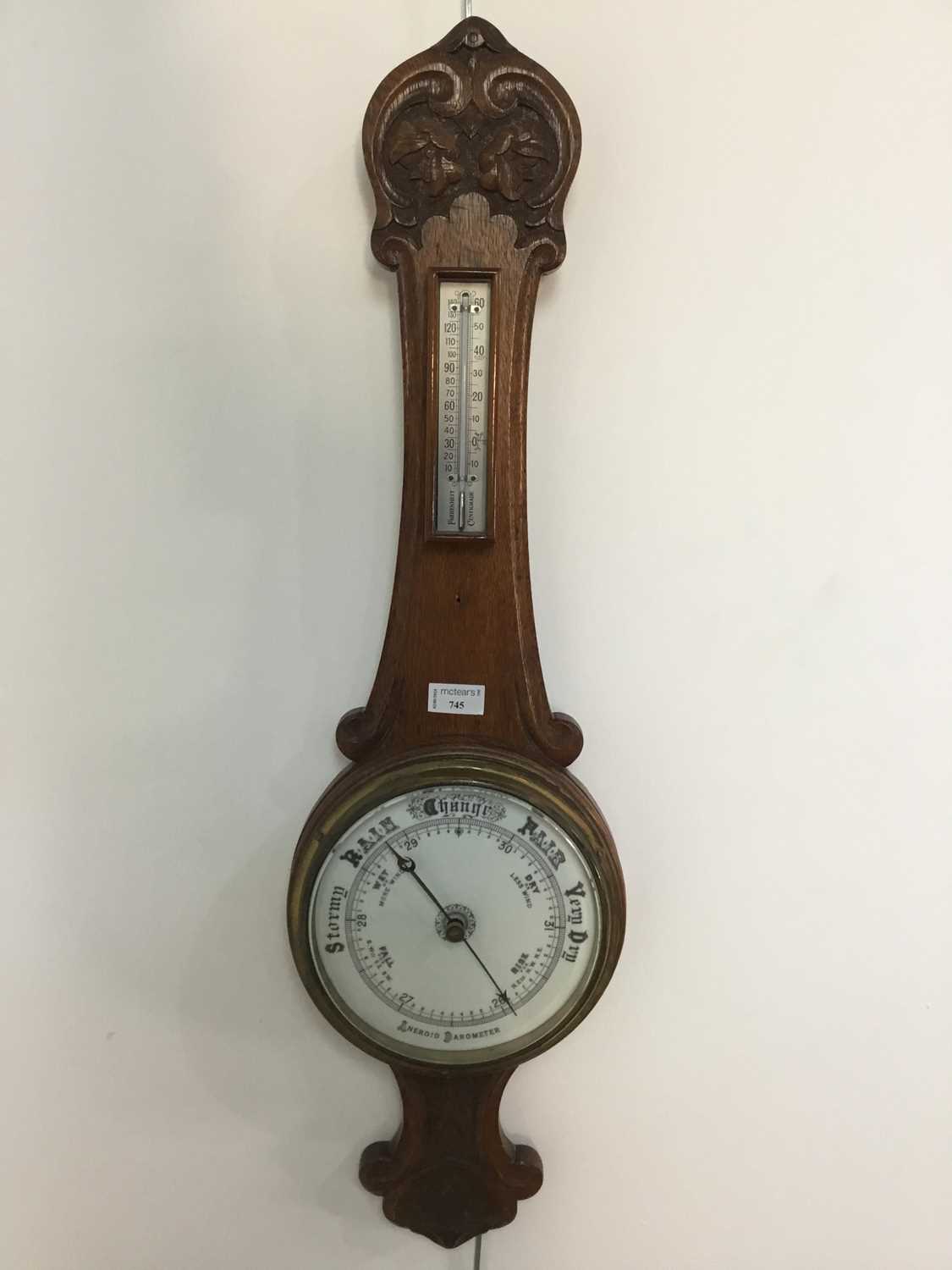 OAK BANJO BAROMETER,