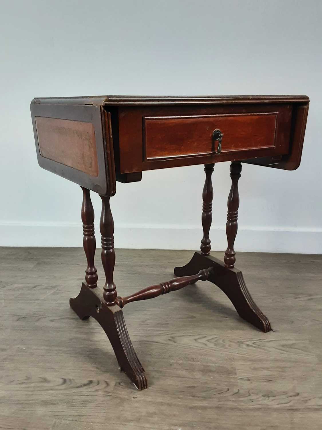 MODERN PINE GRANDMOTHER CLOCK, AND A SMALL MAHOGANY SOFA TABLE - Image 2 of 3