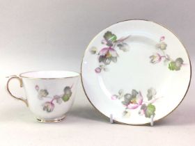 CROWN STAFFORDSHIRE PART TEA SET, AND TWO COALPORT INDIAN TREE DISHES